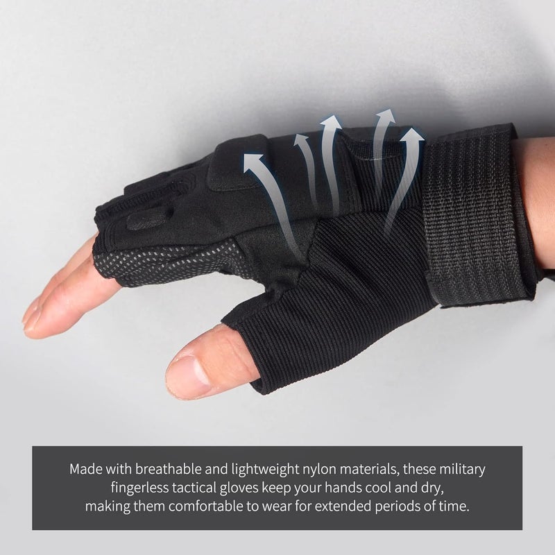 CHIMUYU Fingerless Tactical Half Finger Gloves for Men Women - Airsoft Shooting, Motorcycle, Bike Cycling, Driving, Hunting, Hiking, Riding Outdoor Sport - Image 2